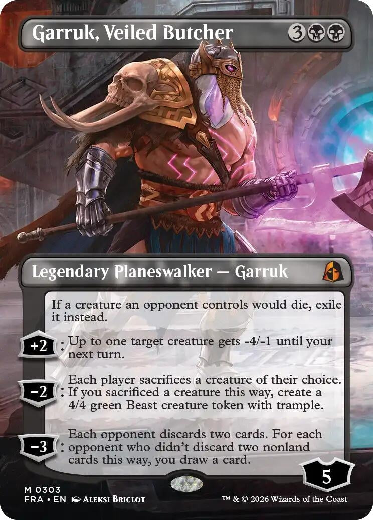 Image for Garruk, Veiled Butcher (Borderless) (303) (Reality Fracture) (FRA) - Magic: The Gathering