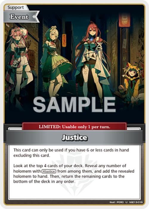 Image for Justice (U) (hSD13-016) (SD13: Start Deck: Oshi Justice) (SD013E) - Hololive