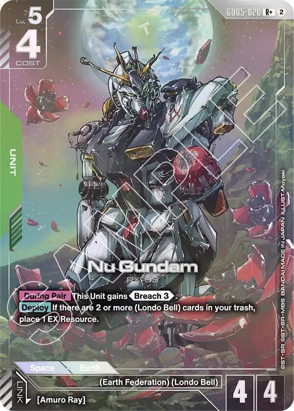 Image for Nu Gundam (R+) (GD05-020) (Freedom Ascension) (GD05) - Gundam Card Game