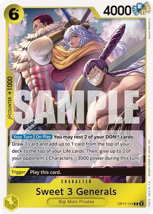 Sweet 3 Generals (OP17-114) (The World's Strongest Warriors) (OP17) - PokeBox USA