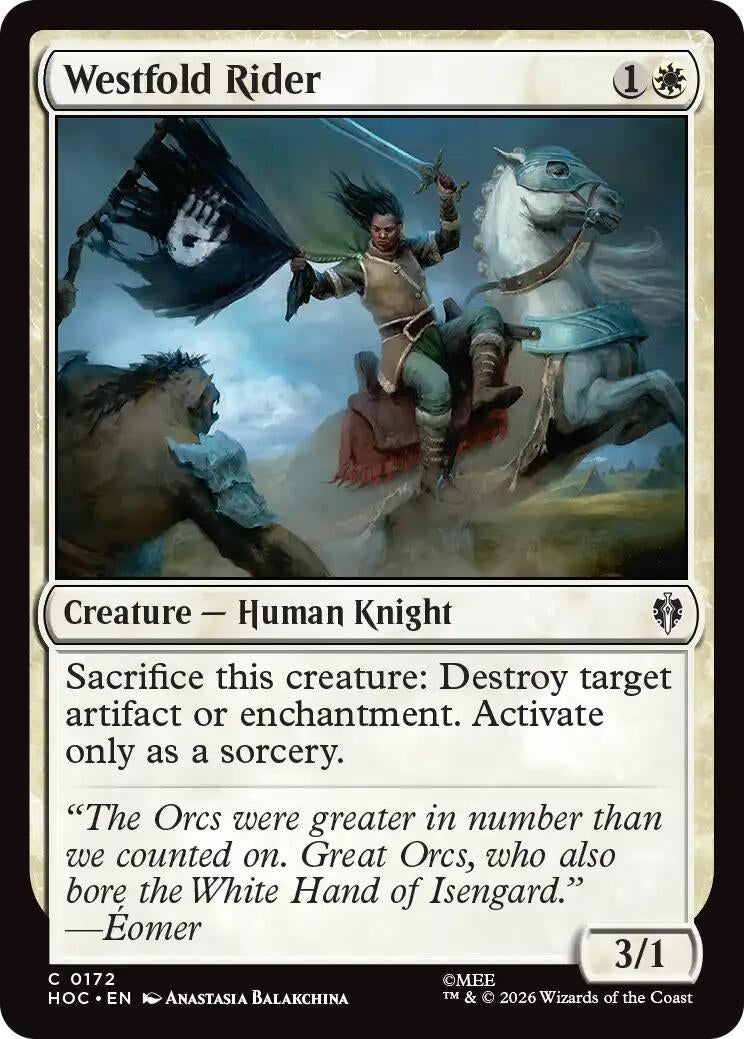 Image for Westfold Rider (172) (The Hobbit: Eternal-Legal) (HOC) - Magic: The Gathering