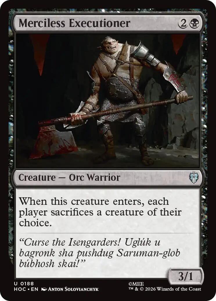 Image for Merciless Executioner (188) (The Hobbit: Eternal-Legal) (HOC) - Magic: The Gathering