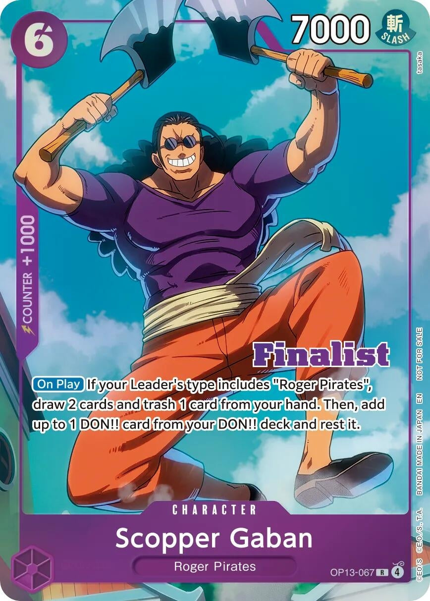 Image for Scopper Gaban (CS 26-27 Finalist Card Set Vol.1) (OP13-067) (One Piece Promotion Cards) (OP-PR) - One Piece Card Game
