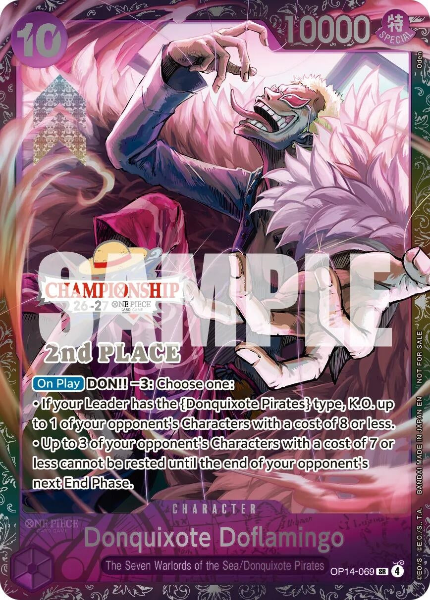 Image for Donquixote Doflamingo (CS 26-27 2nd Place Trophy Card) (OP14-069) (One Piece Promotion Cards) (OP-PR) - One Piece Card Game