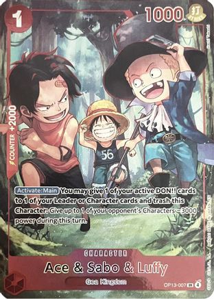 Ace & Sabo & Luffy (English Version 3rd Anniversary Set) (OP13-007) (One Piece Promotion Cards) (OP-PR)
