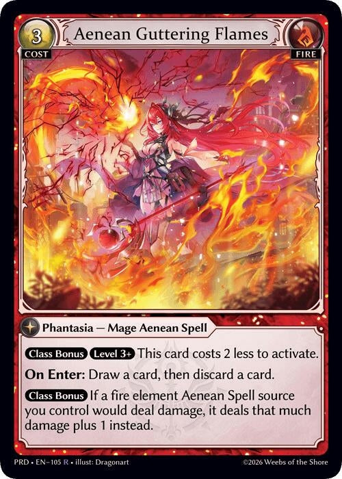 Image for Aenean Guttering Flames (105) (.asphodel/paradise) (PRD) - Grand Archive TCG