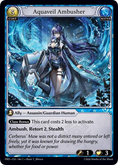 Image for Aquaveil Ambusher (146) (.asphodel/paradise) (PRD) - Grand Archive TCG