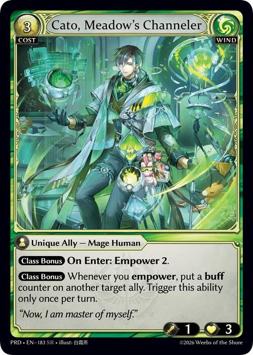 Image for Cato, Meadow's Channeler (183) (.asphodel/paradise) (PRD) - Grand Archive TCG