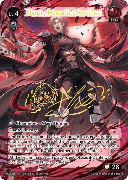 Image for Dante, Hematic Overdrive (CSR) (007) (.asphodel/paradise) (PRD) - Grand Archive TCG