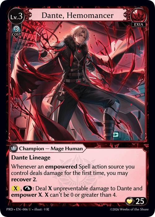 Image for Dante, Hemomancer (006) (.asphodel/paradise) (PRD) - Grand Archive TCG