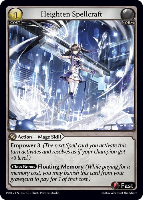 Image for Heighten Spellcraft (067) (.asphodel/paradise) (PRD) - Grand Archive TCG