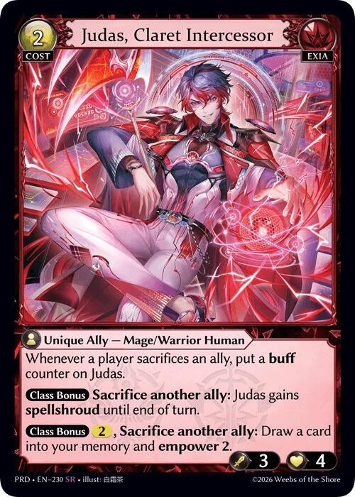 Image for Judas, Claret Intercessor (230) (.asphodel/paradise) (PRD) - Grand Archive TCG