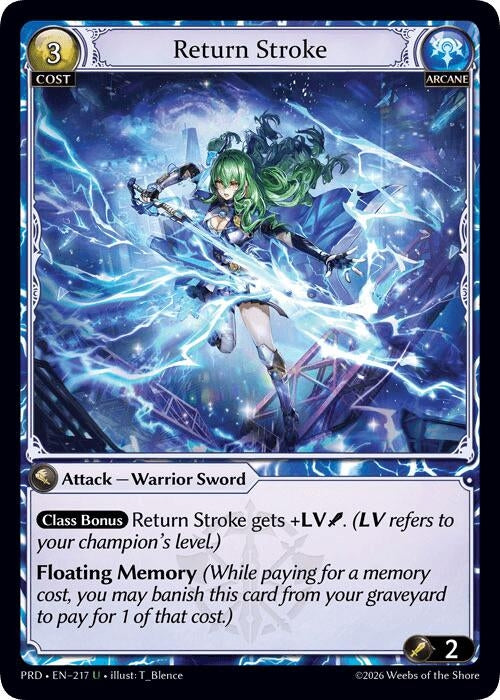 Image for Return Stroke (217) (.asphodel/paradise) (PRD) - Grand Archive TCG