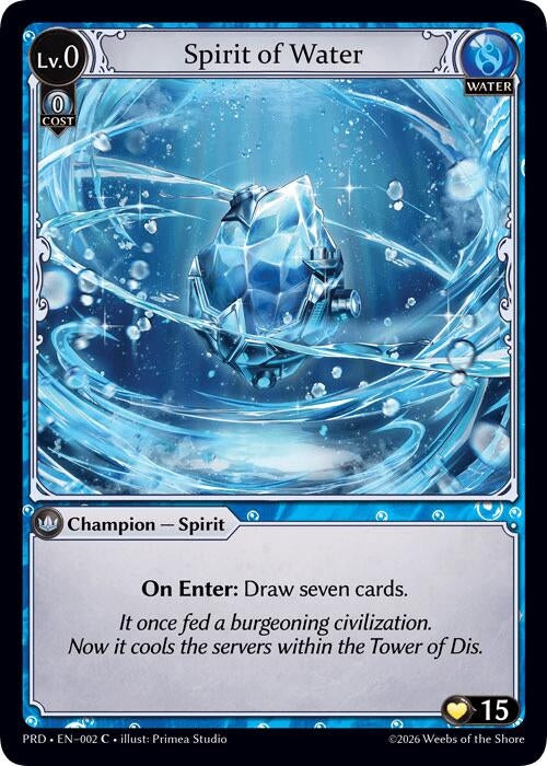 Image for Spirit of Water (002) (.asphodel/paradise) (PRD) - Grand Archive TCG