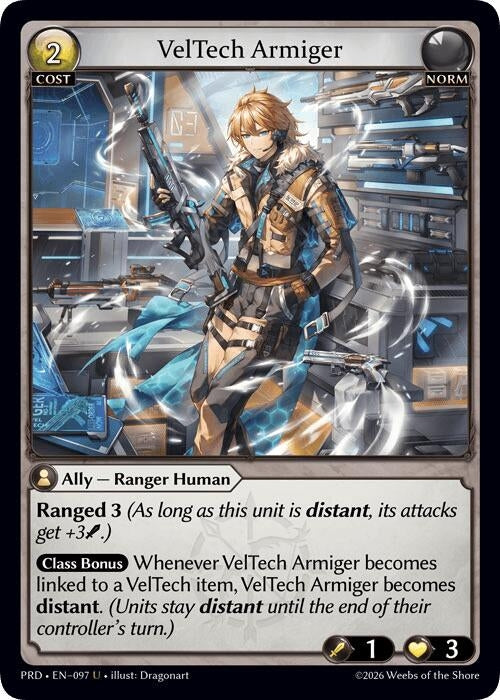 Image for VelTech Armiger (097) (.asphodel/paradise) (PRD) - Grand Archive TCG
