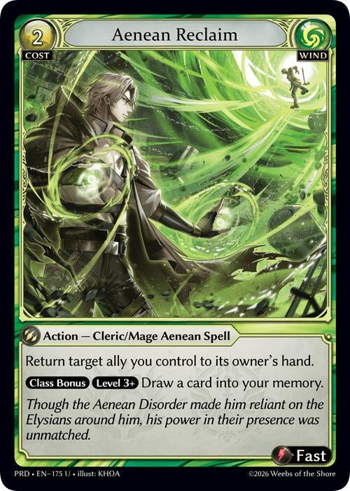 Image for Aenean Reclaim (Interference Curio Foil) (175) (.asphodel/paradise) (PRD) - Grand Archive TCG