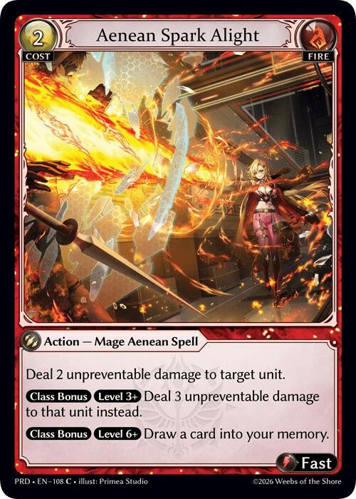 Image for Aenean Spark Alight (Interference Curio Foil) (108) (.asphodel/paradise) (PRD) - Grand Archive TCG