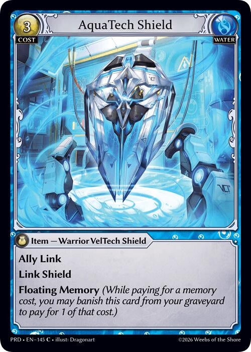 Image for AquaTech Shield (Interference Curio Foil) (145) (.asphodel/paradise) (PRD) - Grand Archive TCG