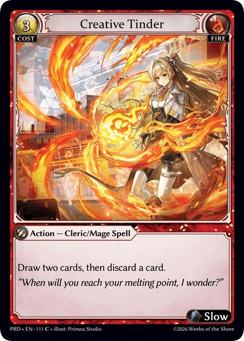 Image for Creative Tinder (Interference Curio Foil) (111) (.asphodel/paradise) (PRD) - Grand Archive TCG