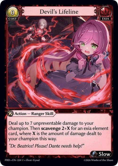 Image for Devil's Lifeline (Interference Curio Foil) (224) (.asphodel/paradise) (PRD) - Grand Archive TCG