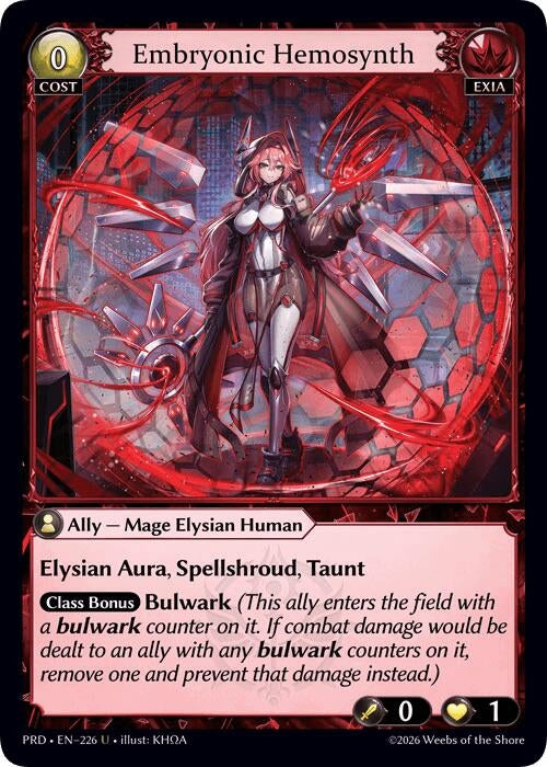 Image for Embryonic Hemosynth (Interference Curio Foil) (226) (.asphodel/paradise) (PRD) - Grand Archive TCG