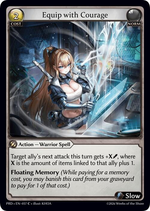Image for Equip with Courage (Interference Curio Foil) (057) (.asphodel/paradise) (PRD) - Grand Archive TCG