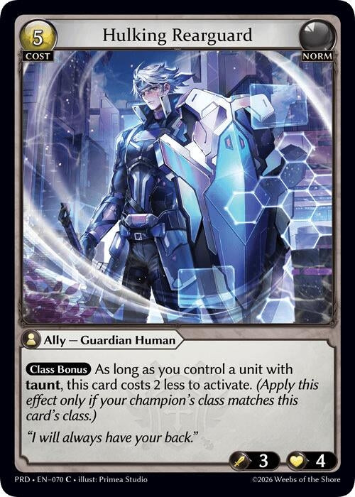 Image for Hulking Rearguard (Interference Curio Foil) (070) (.asphodel/paradise) (PRD) - Grand Archive TCG