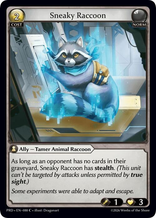 Image for Sneaky Raccoon (Interference Curio Foil) (088) (.asphodel/paradise) (PRD) - Grand Archive TCG