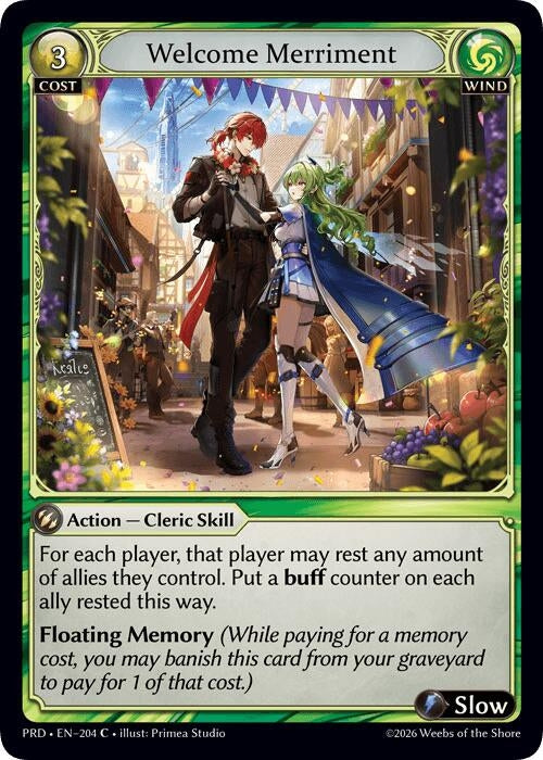 Image for Welcome Merriment (Interference Curio Foil) (204) (.asphodel/paradise) (PRD) - Grand Archive TCG