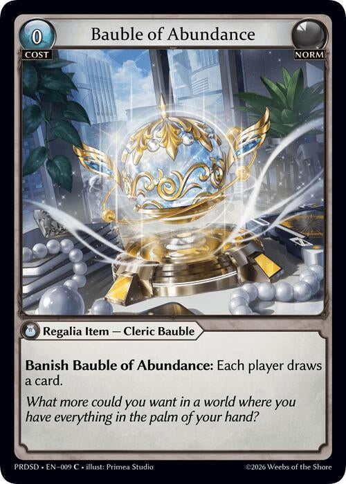 Image for Bauble of Abundance (009) (.asphodel/paradise Starter Decks) (PRDSD) - Grand Archive TCG