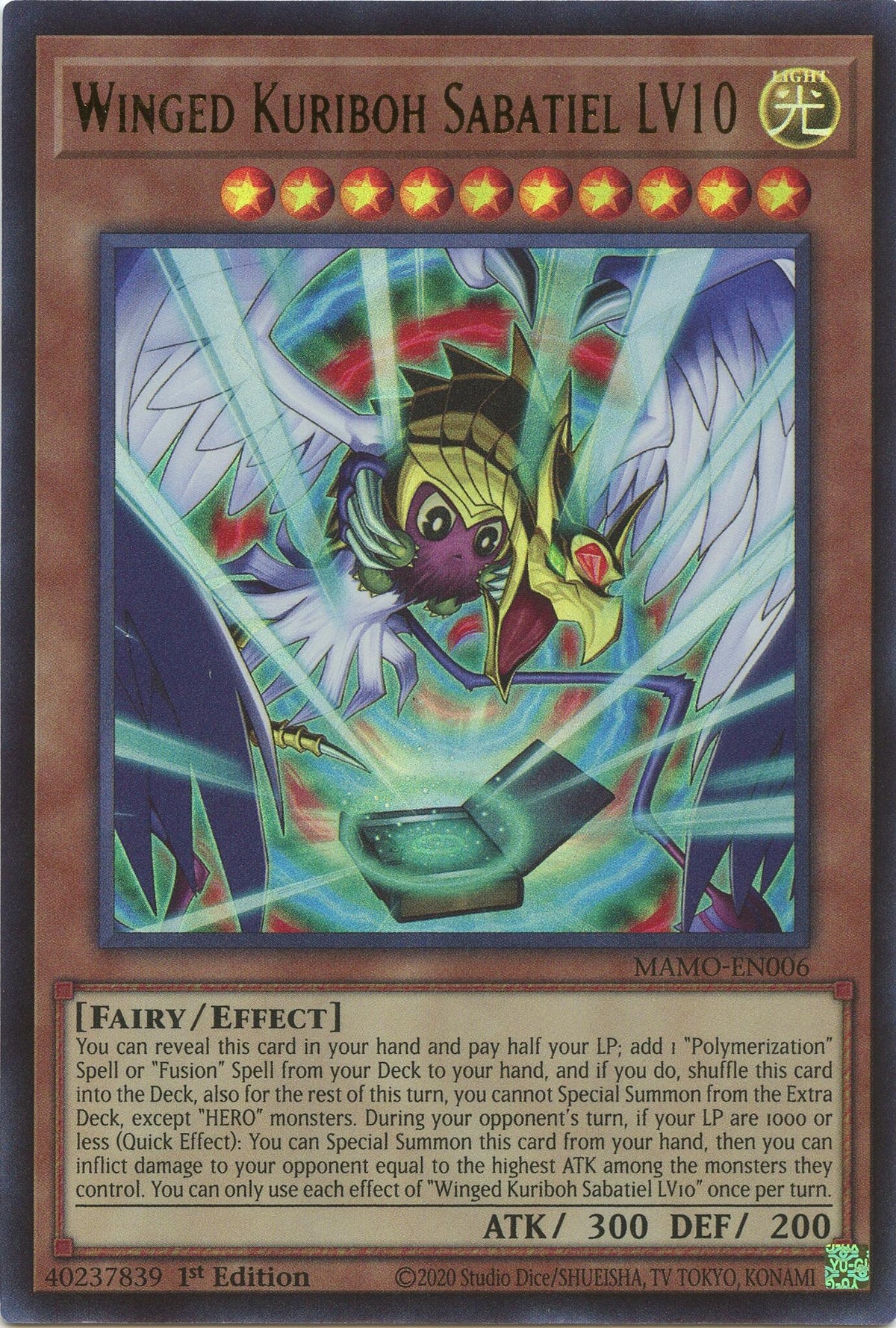 Winged Kuriboh Sabatiel LV10 (MAMO-EN006) (Magnificent Monsters)