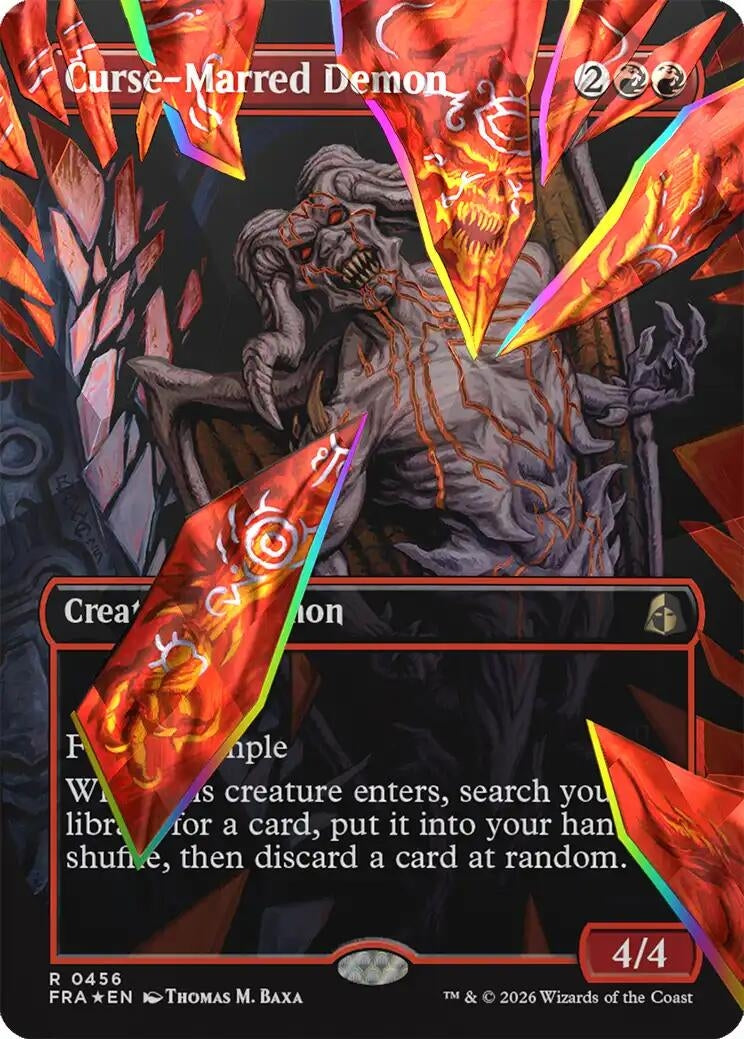 Curse-Marred Demon (Borderless) (Facet Foil) (456) (Reality Fracture)