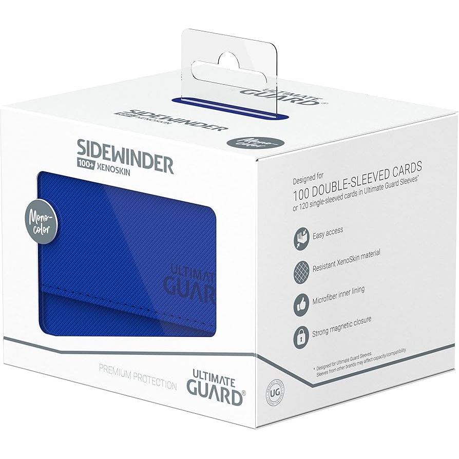 Ultimate Guard Sidewinder Deck Case 100+ Xenoskin Standard Size Monocolor Blue Deck Box - PokeBox USA