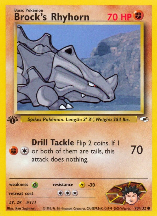 Image for Brock's Rhyhorn (70) (070/132) (Gym Heroes) (G1) - Pokemon