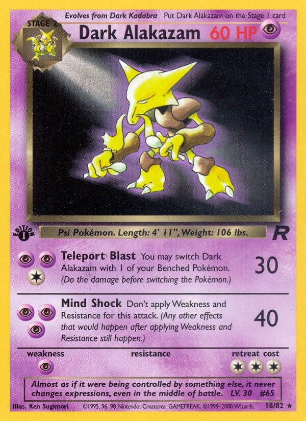 Image for Dark Alakazam (18) (18/82) (Team Rocket) (TR) - Pokemon