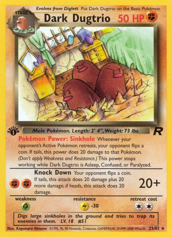 Image for Dark Dugtrio (23) (23/82) (Team Rocket) (TR) - Pokemon
