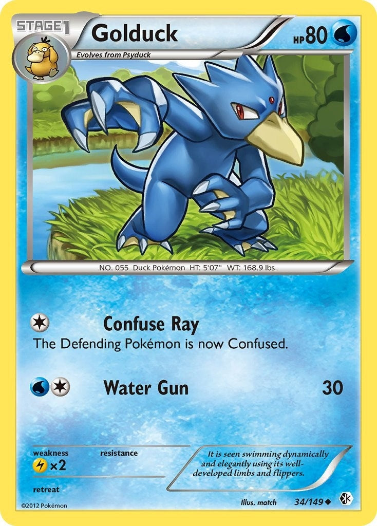 Image for Golduck (34) (34/149) (Boundaries Crossed) (BCR) - Pokemon