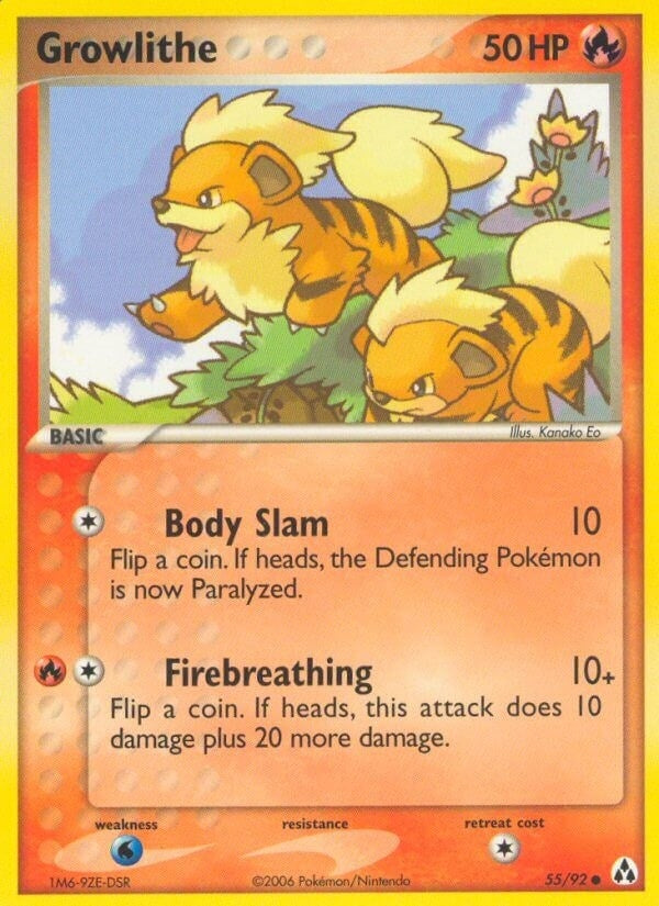 Image for Growlithe (55/92) (EX Legend Maker) (LM) - Pokemon
