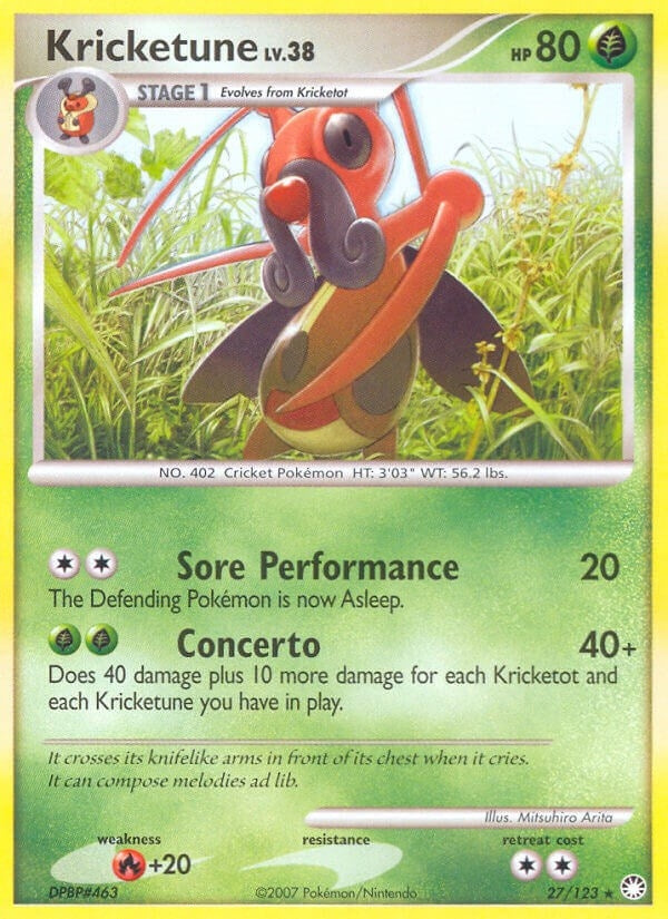 Image for Kricketune (27/123) (Mysterious Treasures) (MT) - Pokemon