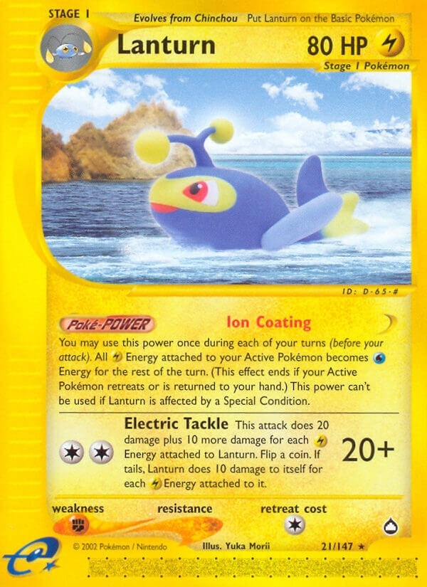 Image for Lanturn (21) (021/147) (Aquapolis) (AQ) - Pokemon