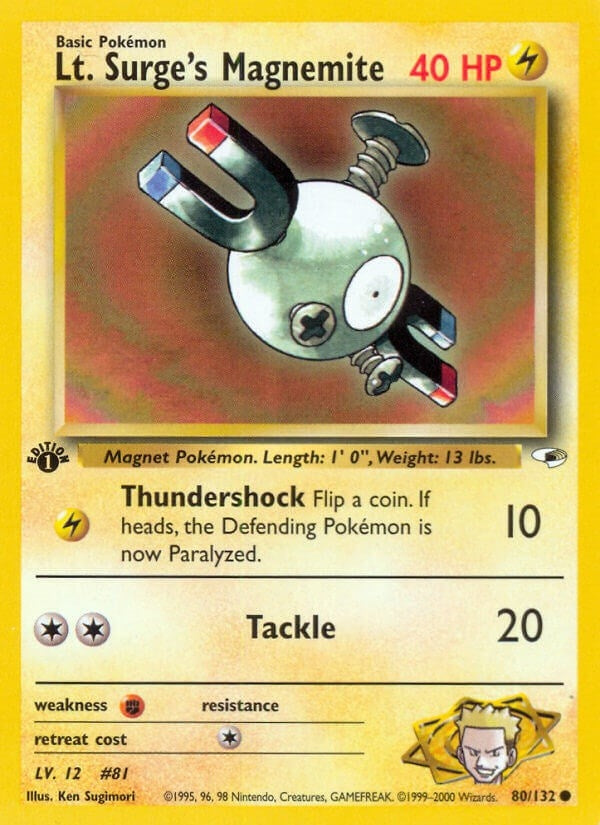 Image for Lt. Surge's Magnemite (80) (080/132) (Gym Heroes) (G1) - Pokemon