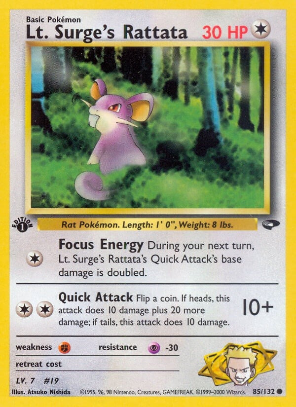 Image for Lt. Surge's Rattata (085/132) (Gym Challenge) (G2) - Pokemon
