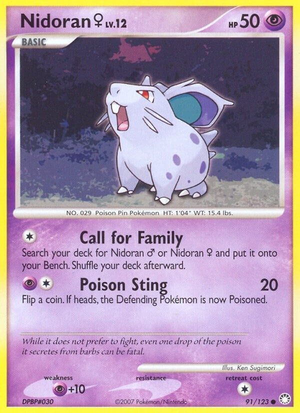 Image for Nidoran F (91/123) (Mysterious Treasures) (MT) - Pokemon
