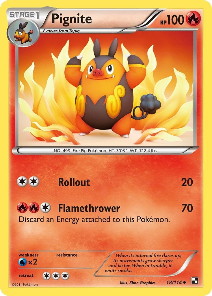 Image for Pignite (18) (18/114) (Black and White) (BLW) - Pokemon