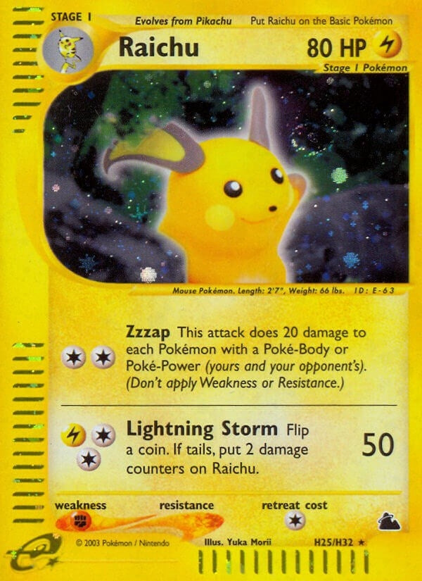 Image for Raichu (H25) (H25/H32) (Skyridge) (SK) - Pokemon