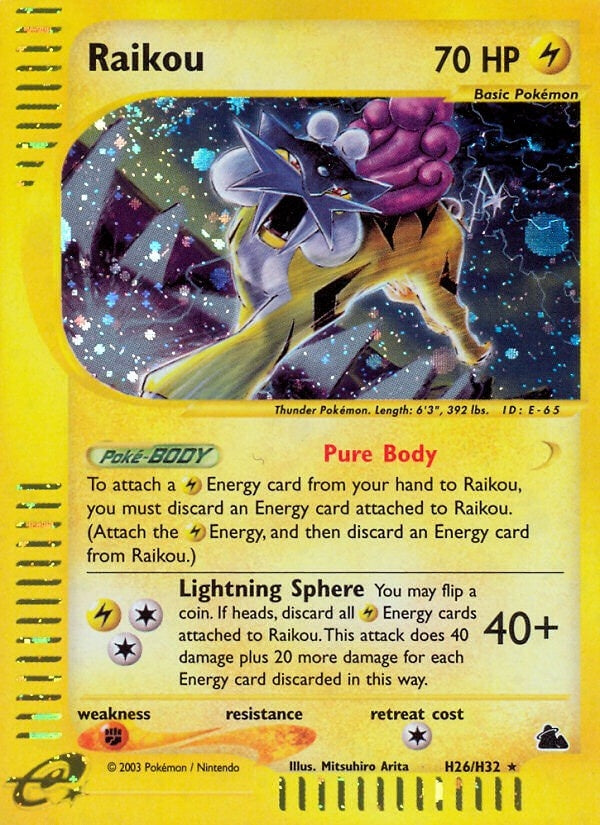 Image for Raikou (H26) (H26/H32) (Skyridge) (SK) - Pokemon