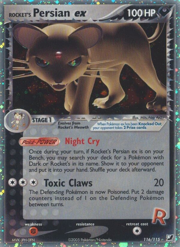 Image for Rocket's Persian ex (116/115) (EX Unseen Forces) (UF) - Pokemon