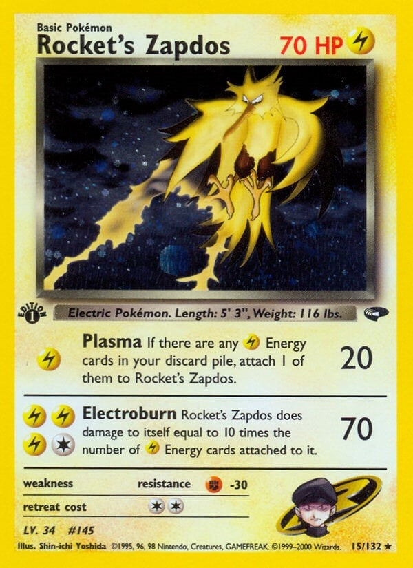 Image for Rocket's Zapdos (015/132) (Gym Challenge) (G2) - Pokemon