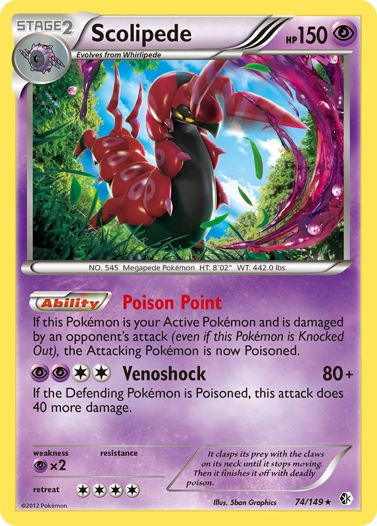 Image for Scolipede (74/149) (Boundaries Crossed) (BCR) - Pokemon