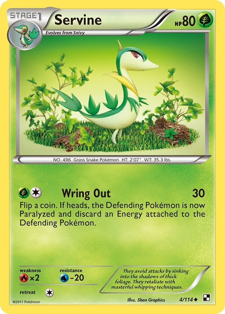 Image for Servine (4) (4/114) (Black and White) (BLW) - Pokemon